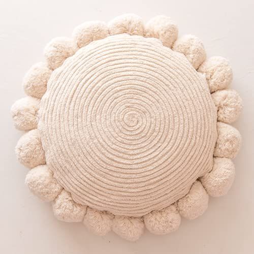 Amazon.com: Banilla Bohemian Round Pillow Cover 16 Inch | 100% Cotton Decorative Pillow Hand Tuft... | Amazon (US)