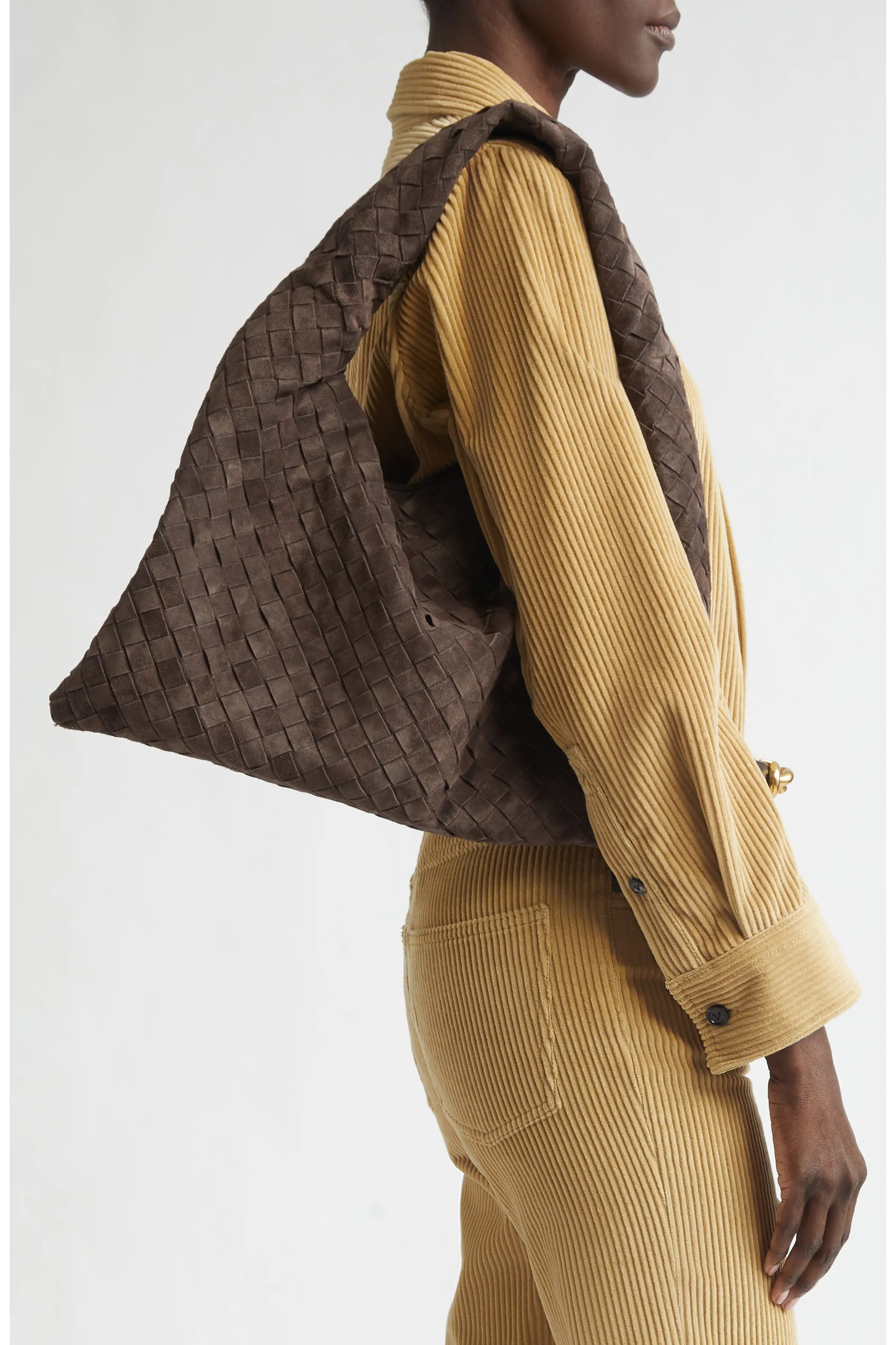 Bottega Veneta Large Hop Intrecciato Suede Hobo Bag (Women) | Nordstrom | Nordstrom