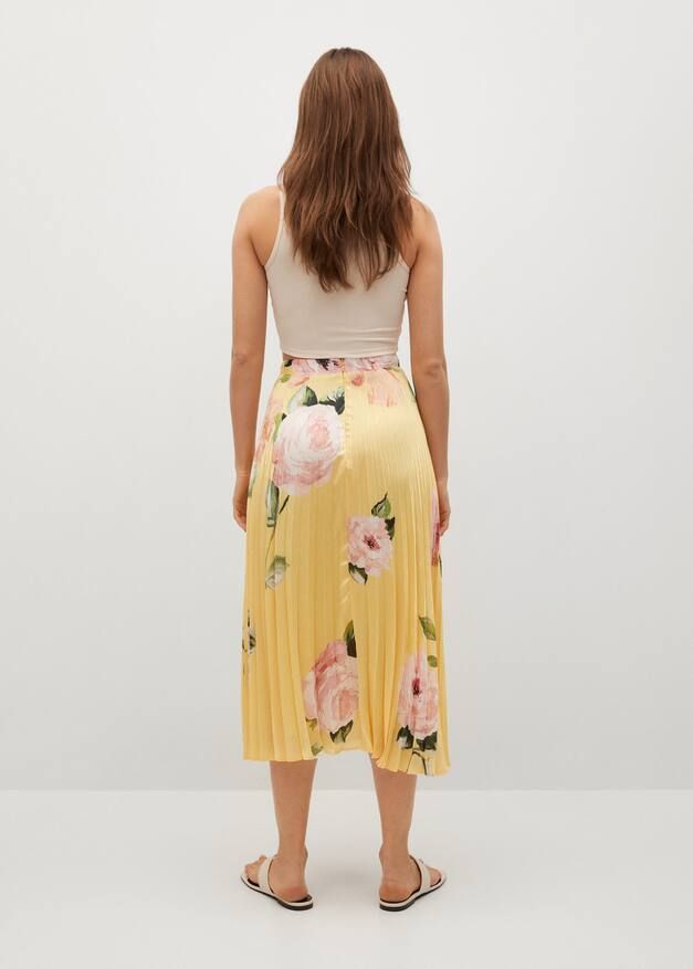 Pleated floral skirt | MANGO (US)