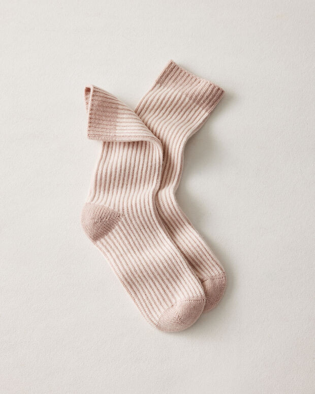 Recycled Cashmere Blend Cable Knit Socks | Haven Well Within