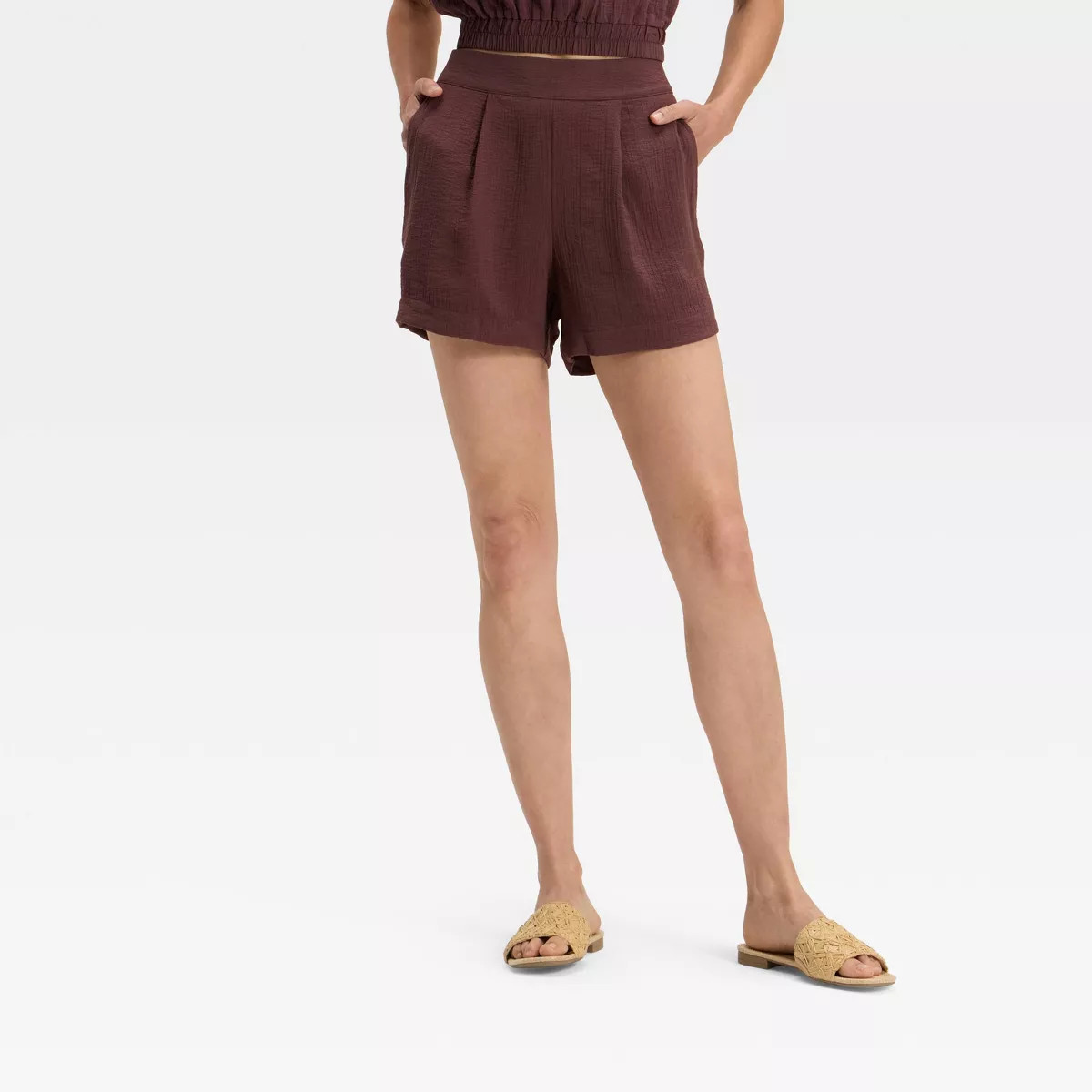 Women's High-Rise Modern Gauze Shorts - A New Day™ | Target