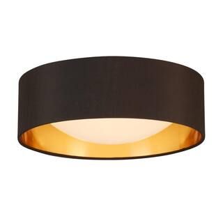 Eglo Orme 12 in. 1-Light Black/Gold LED Flush Mount-204717A - The Home Depot | The Home Depot