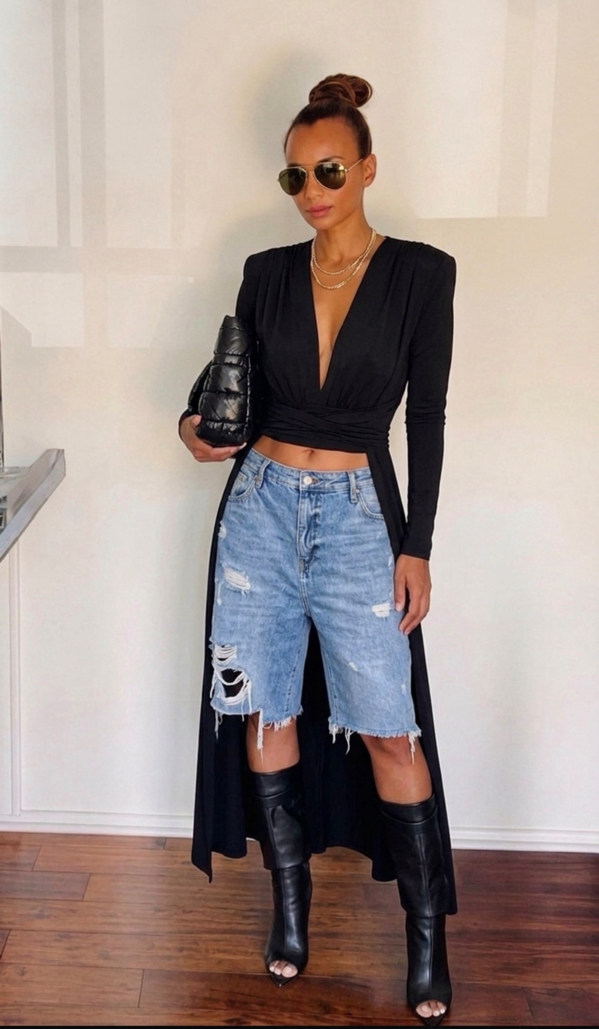 Cool-girl edge 🖤 wrap top + distressed denim + knee-high boots = instant elevated casual.

#LTKStyle #OOTD #DenimStyle #ChicOutfits #LTKFinds

#LTKootd #LTKMothersDay #LTKgrwm