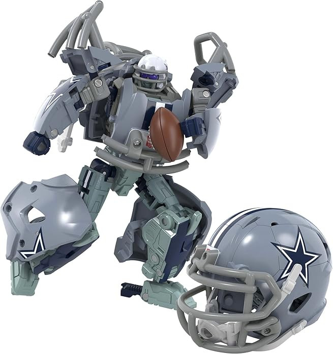 Transformers NFL Dallas Cowboys Starblitz 5.5-Inch Action Figure Changes from Robot to Helmet, Fo... | Amazon (US)