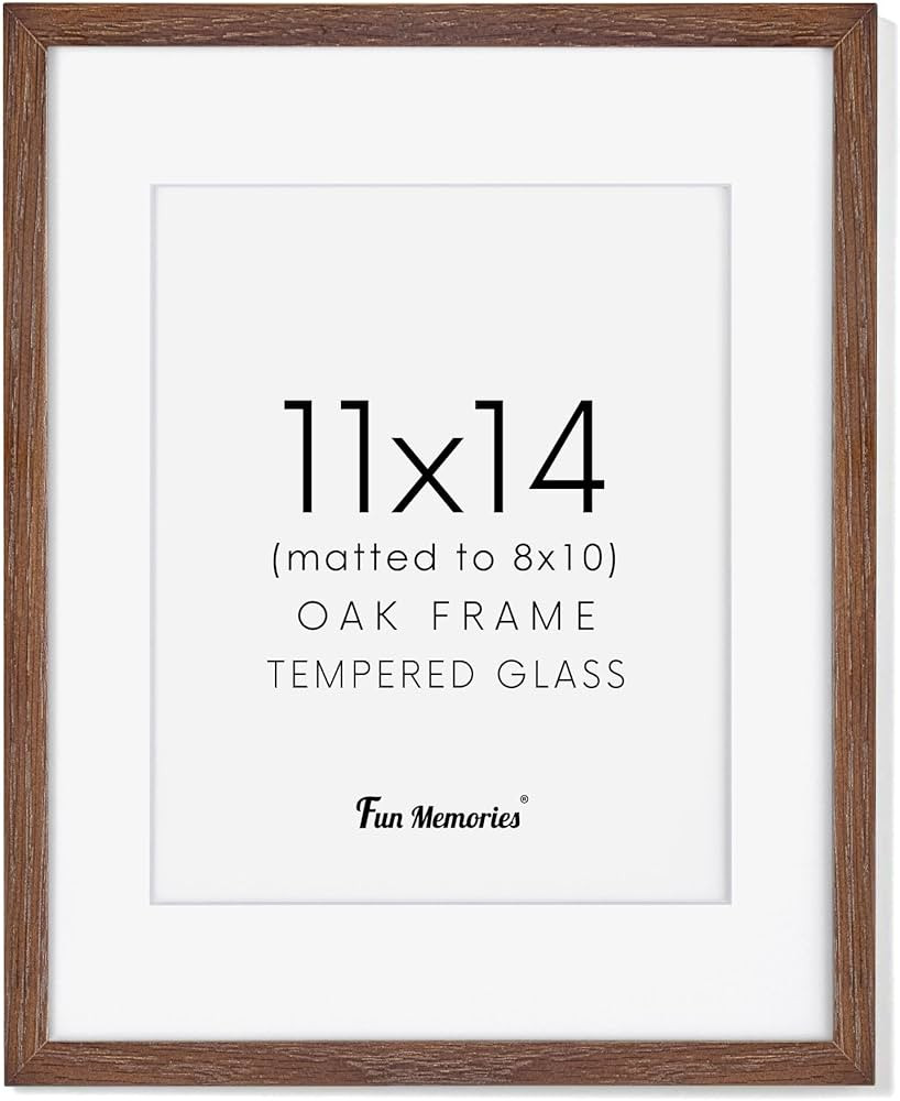 11x14 Picture Frame for Wall, 11 x 14 Photo Frames - Made of Solid Oak Wood & Tempered Real Glass... | Amazon (US)