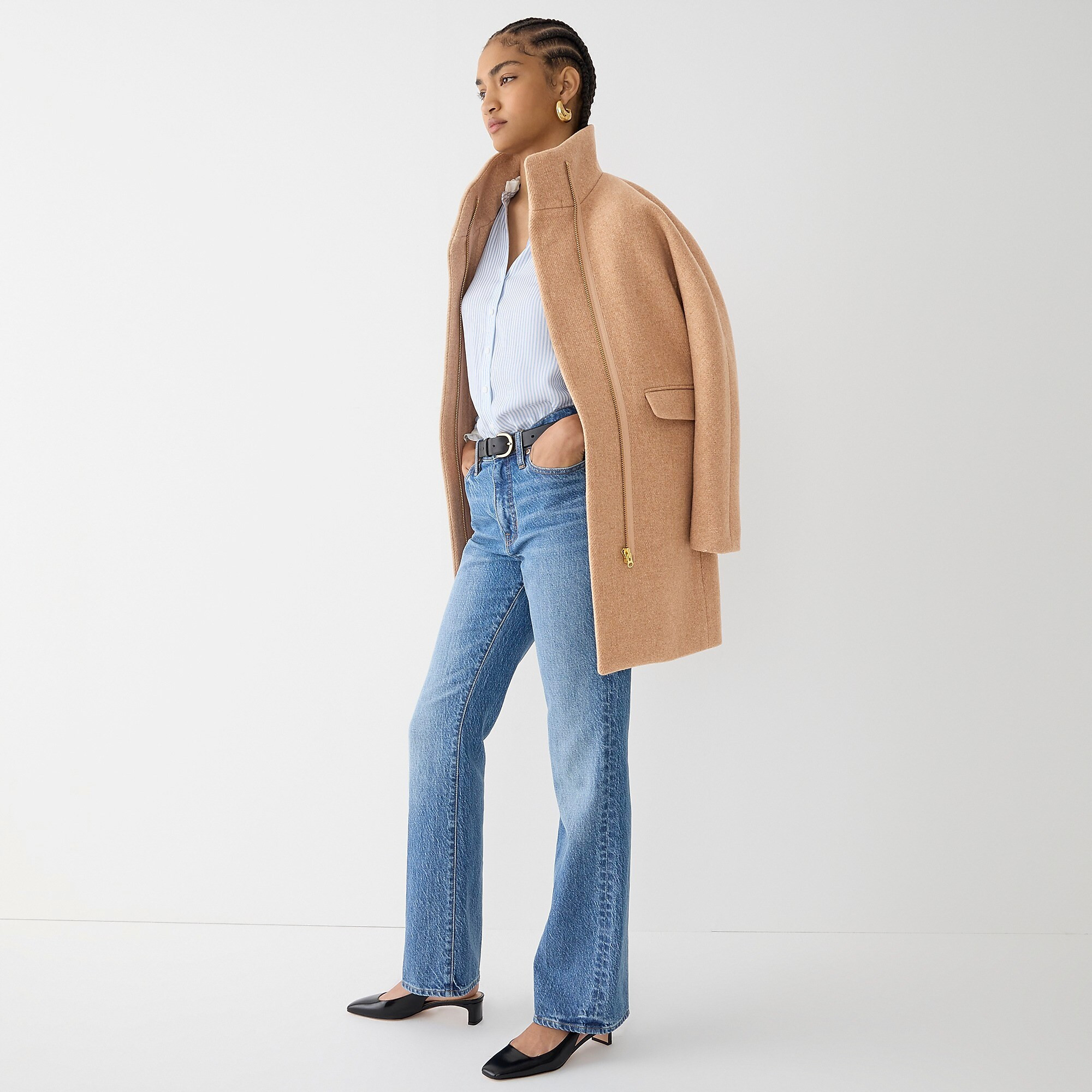 New cocoon coat in Italian stadium-cloth wool | J. Crew US