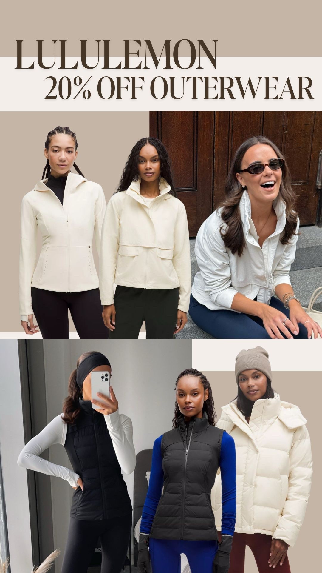 lululemon have 20% off outerwear with code ‘WARMUP20’ 🤍✨

#LTKsale #LTKfitness #LTKgiftguide