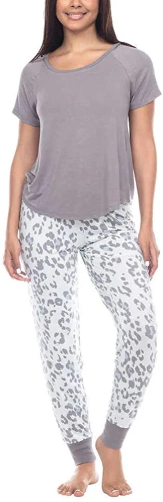 Honeydew Womens 2-Piece Jersey Pajama Jogger Lounge Set(Mint Leopard XXL) - Walmart.com | Walmart (US)