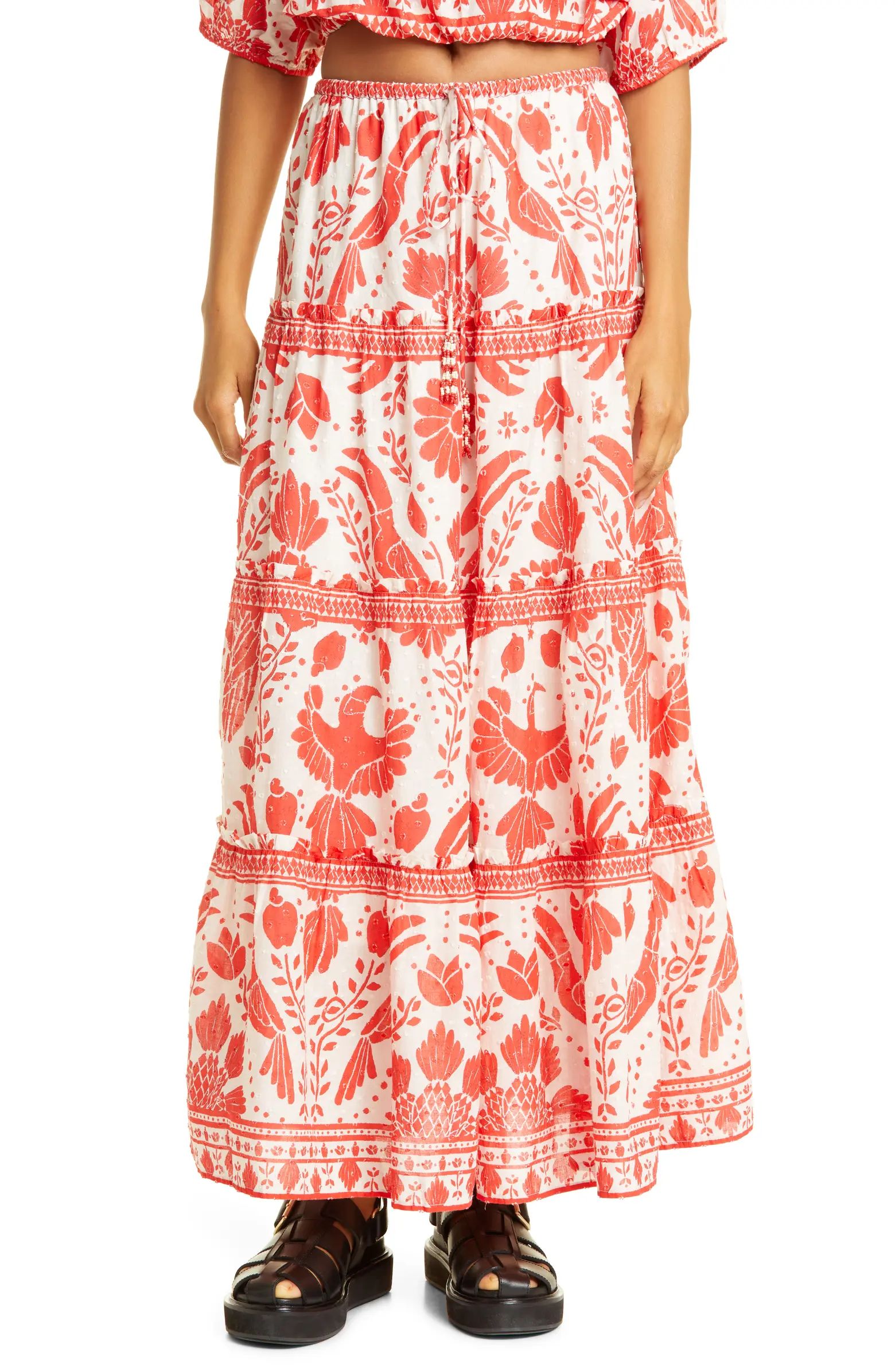 Jungle Flow Cotton Maxi SkirtFARM RIO | Nordstrom