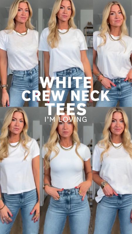 My favorite white crew neck tees. Wearing a Small in all of them. The tees are listed in the order they are shown in the reel. 
1. Madewell
2. American Giant
3. AYR
4. Cuts
5. Abercrombie 
6. Stance

#LTKbeauty #LTKSeasonal #LTKstyletip