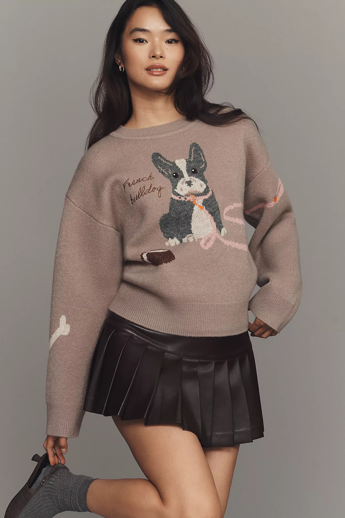 English Factory French Bulldog Graphic Sweater | Anthropologie (US)