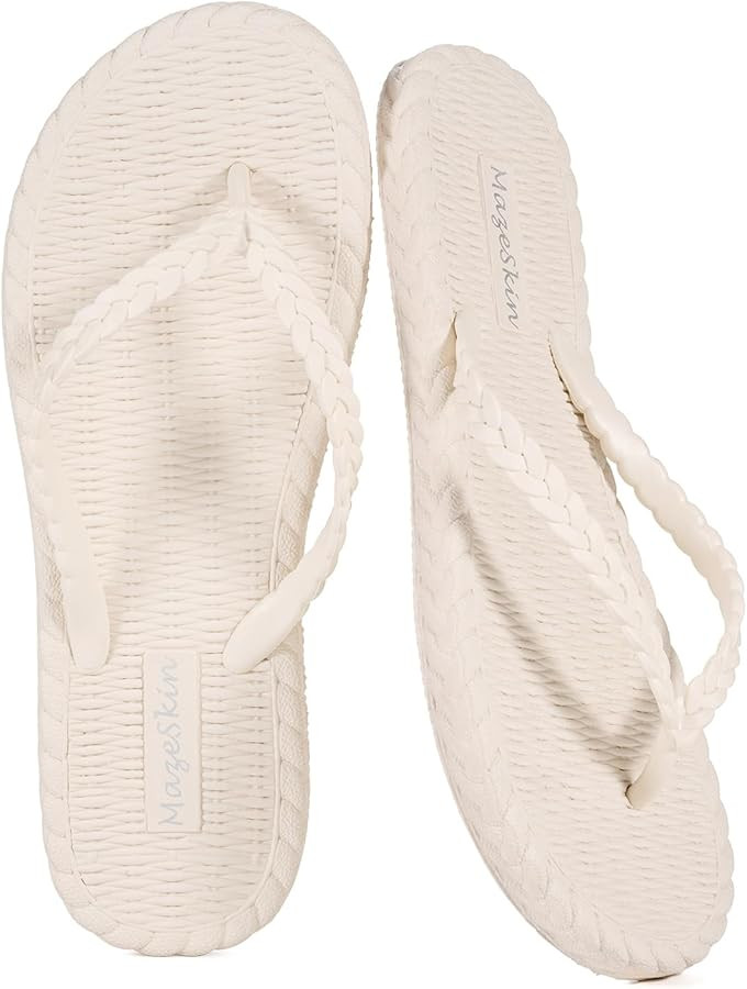 mazeskin Beach Soft Flip Flops for Women Shower Bath Quick Drying House Slippers Shoes Non-Slip R... | Amazon (US)