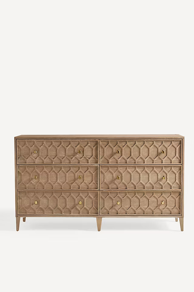 Textured Trellis Six-Drawer Dresser | Anthropologie (US)