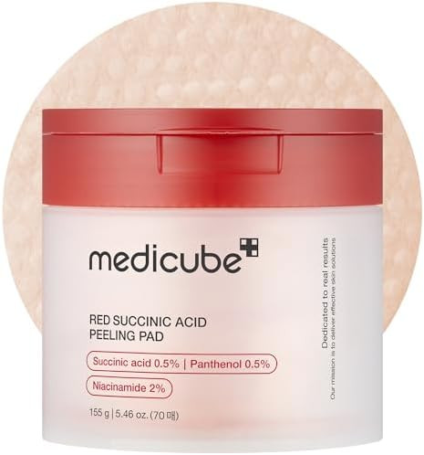 Medicube Red Succinic Acid Panthenol Facial Peeling Pads - Exfoliating Toner Pads for Breakout-Pr... | Amazon (US)