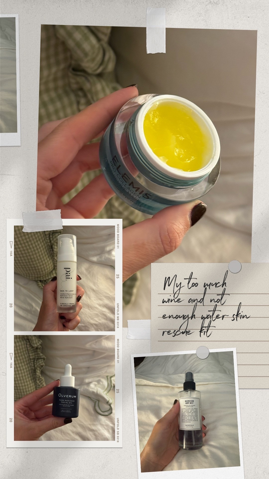 Rescue skincare for when there’s been too much coffee and wine, and not enough water and sleep 