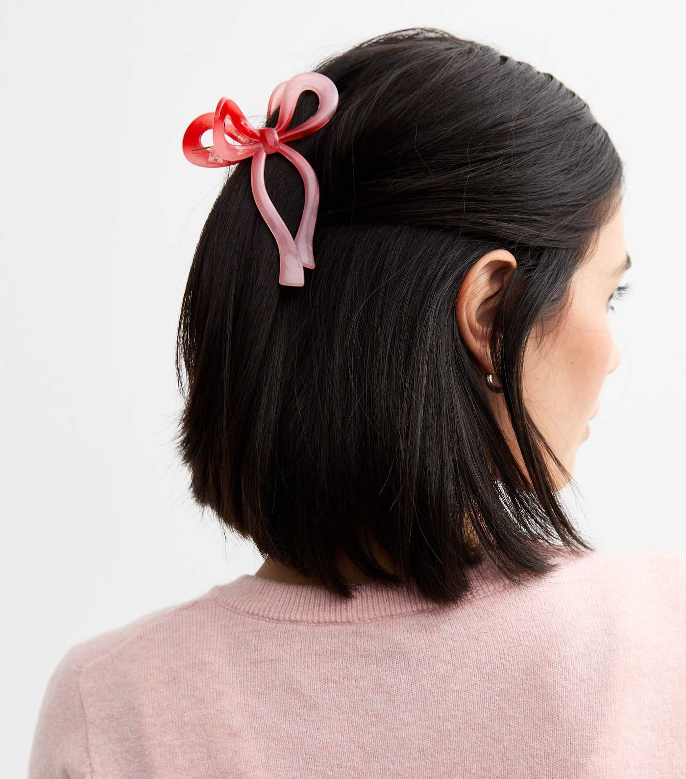 Pink Ombré Transparent Bow Hair Claw Clip
						
						Add to Saved Items
						Remove from Save... | New Look (UK)