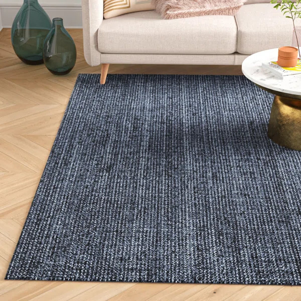 Berowalt Farmhouse Handmade Tufted Jute Navy Rug | Wayfair North America