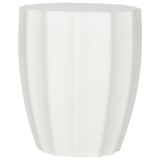 Jaslyn Indoor/Outdoor Modern Concrete Round Accent Table - Ivory | Riverbend Home