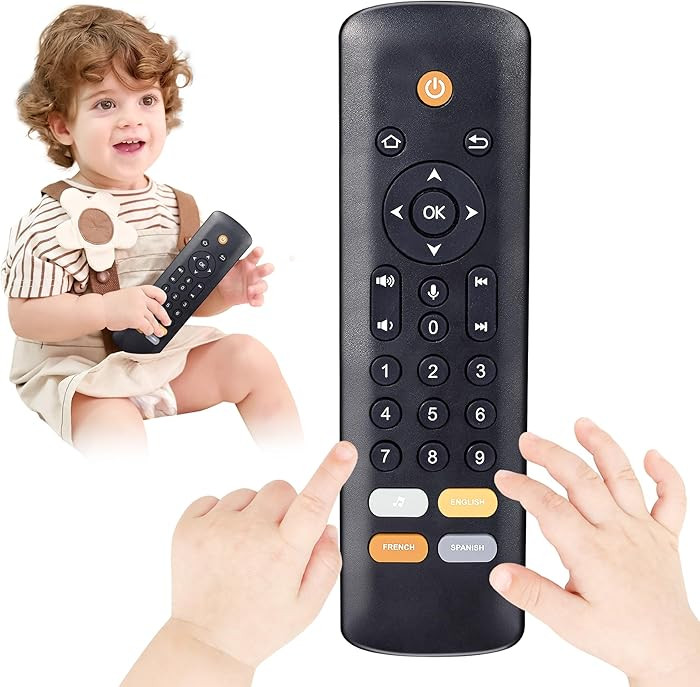 Baby TV Remote Toy - Realistic Play Remote toy with Lights and Sounds, 3 Languages (English, Span... | Amazon (US)