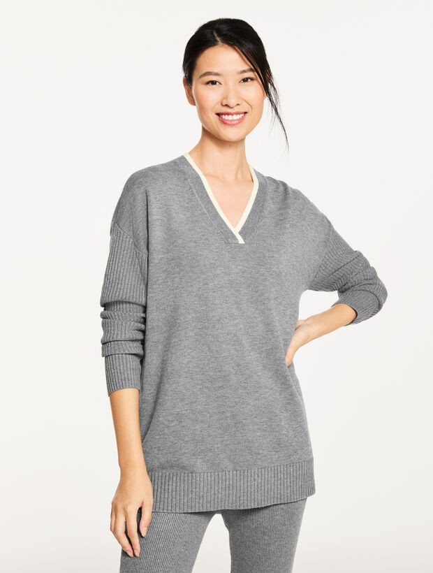 V-Neck Tunic Sweater | Talbots