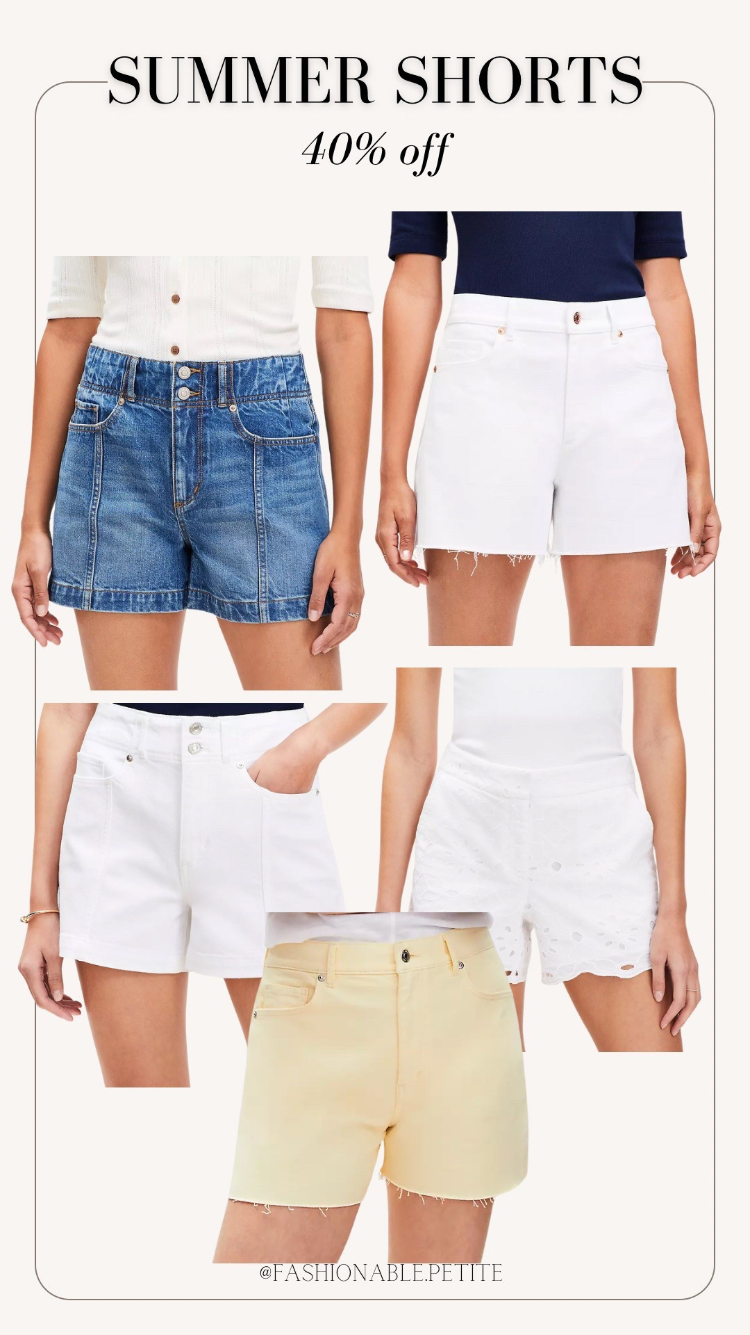 Summer shorts at LOFT!


Summer shorts, white shorts, denim shorts, cut off shorts, jean shorts 

#LTKPetite #LTKSaleAlert #LTKFindsUnder100