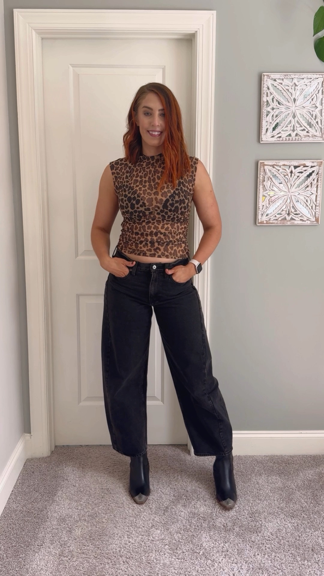 Hot new Fall outfit alert 🚨 

Loving these black barrel jeans and just got this new mesh leopard poloma top from Abercrombie and I love it! Paired with these boots you’ve got the perfect fall fit.

#LTKShoeCrush #LTKFindsUnder100 #LTKStyleTip