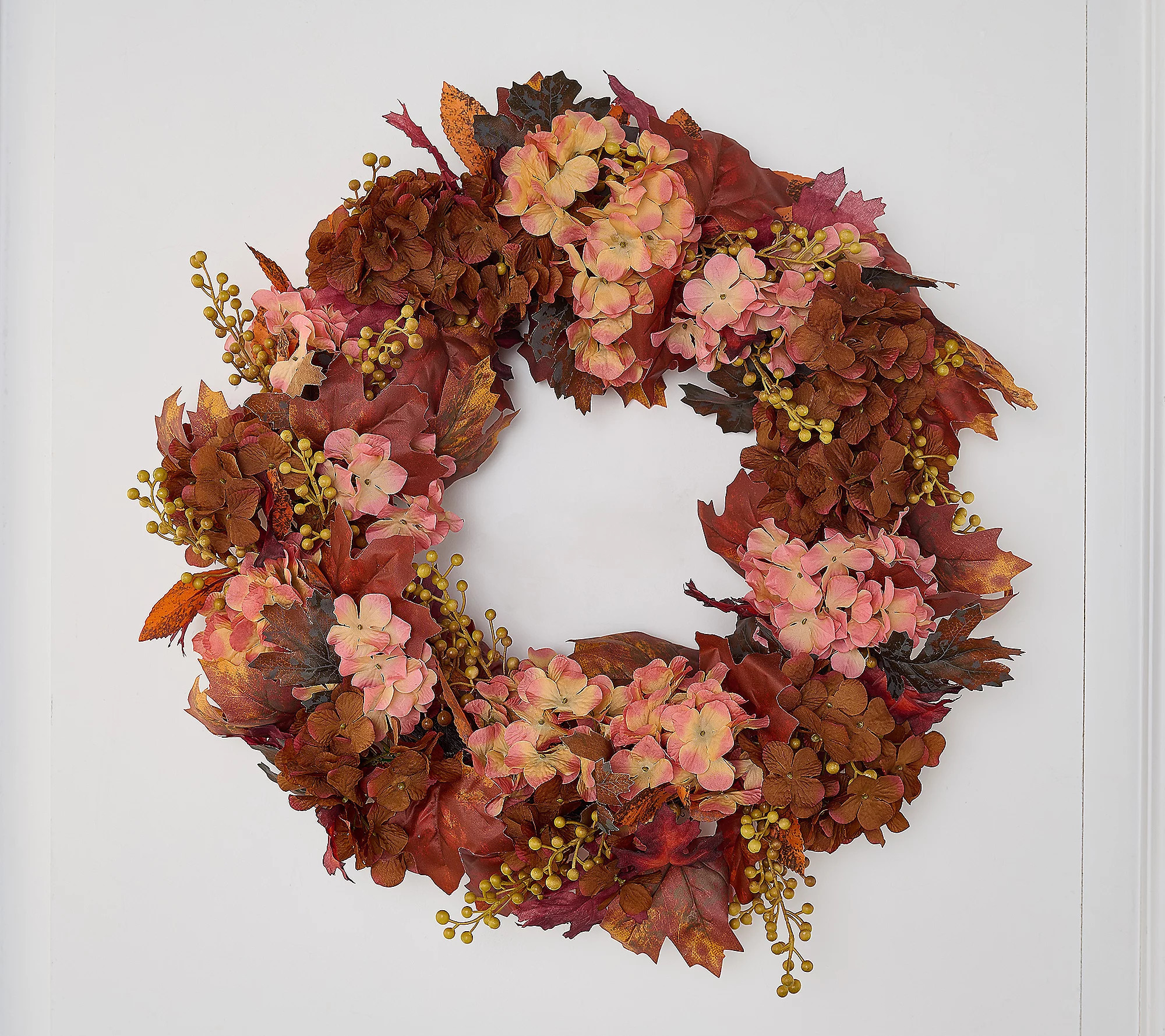 Cozy Cottage Harvest 24" Hydrangea Wreath | QVC