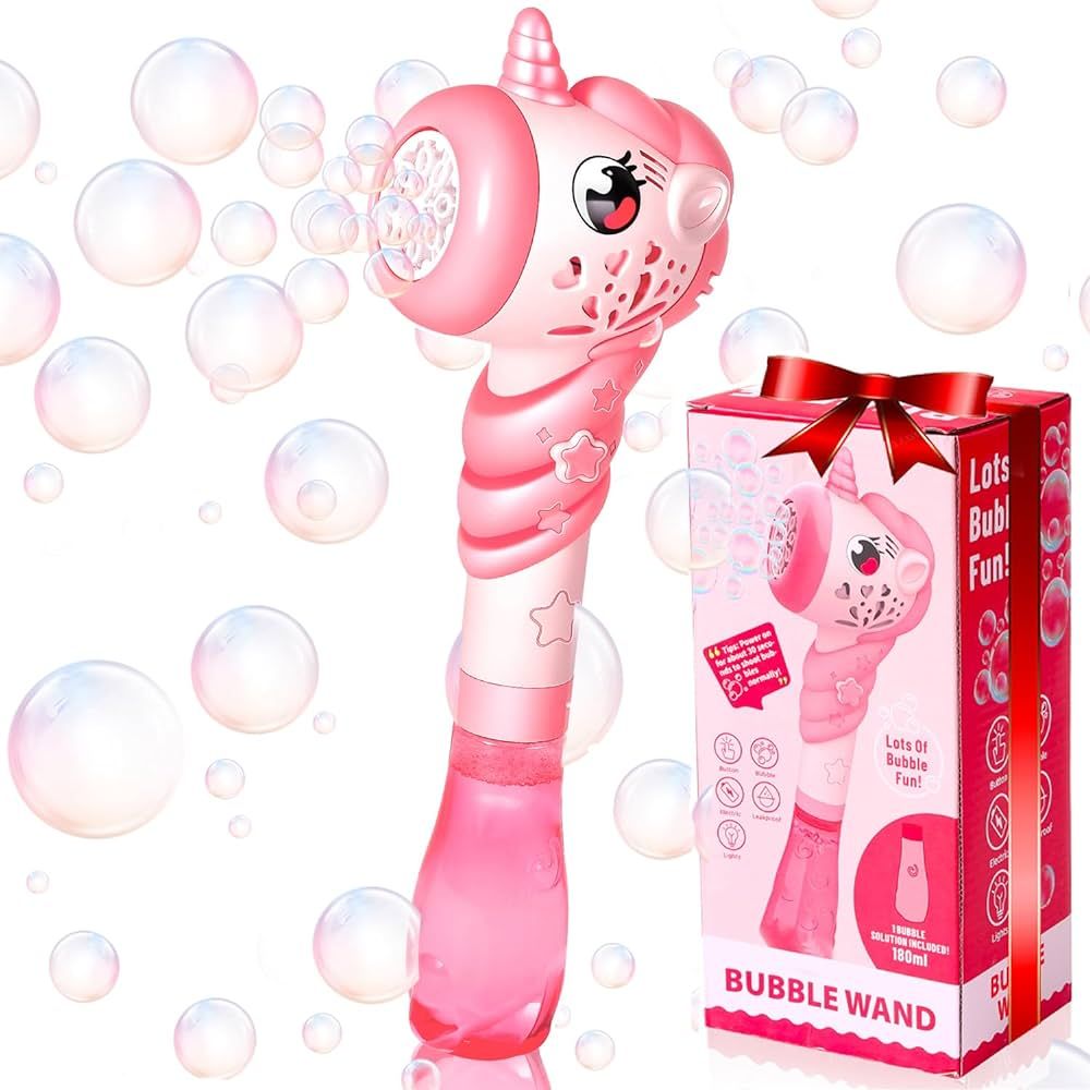 Unicorn Bubble Wand for Girls, Princess Bubble Machine Blower Maker with Light Easter Basket Stuf... | Amazon (US)