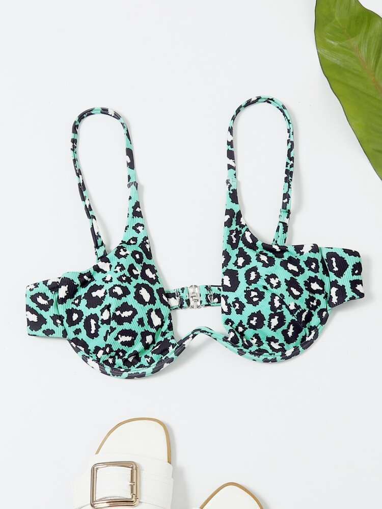 Leopard Underwire Bikini Top | SHEIN