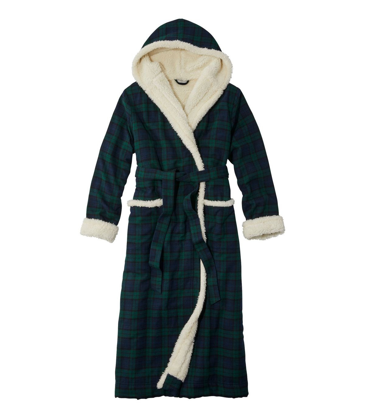 Women's Scotch Plaid Flannel Robe, Sherpa-Lined Long | Robes at L.L.Bean | L.L. Bean