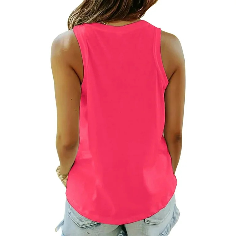 MOSHU Tank Tops for Women Flowy Deep V Neck Women Shirts Loose Fit Summer Sleeveless Tops - Walma... | Walmart (US)