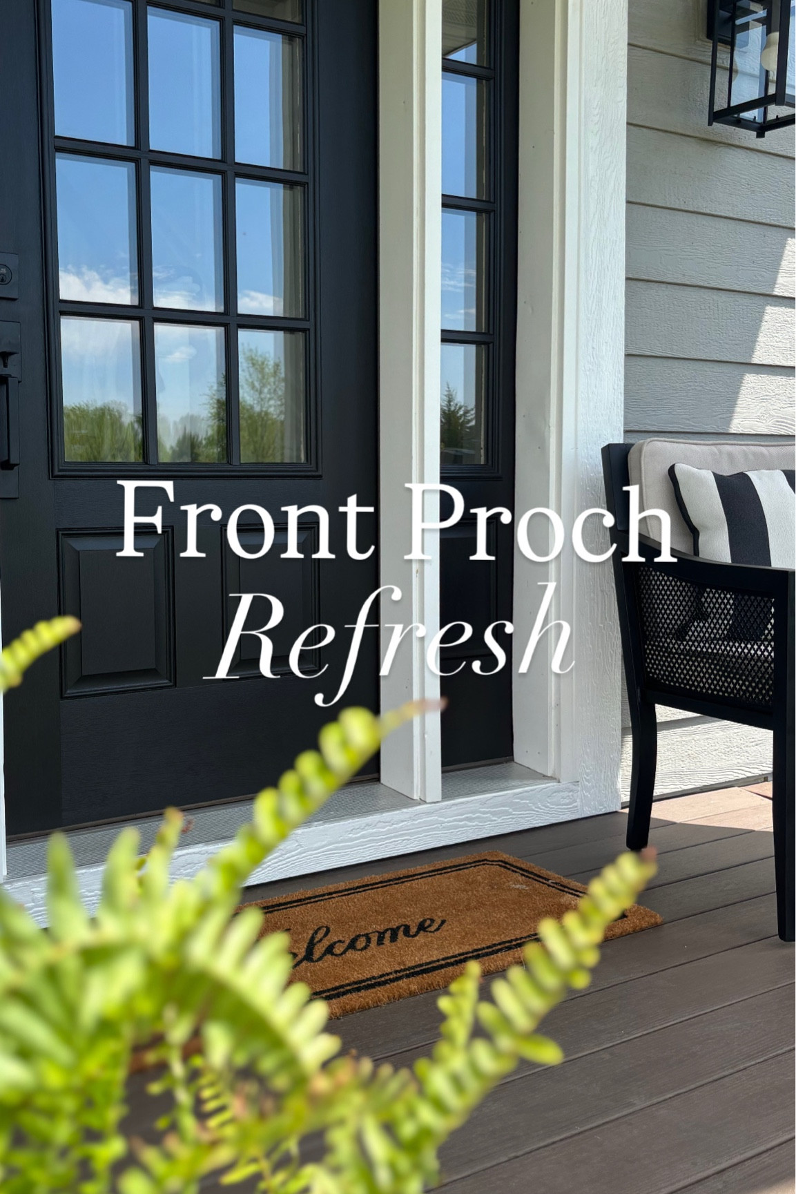 Here are all the supplies I used for my front porch refresh! The front door paint is BM Onyx in their Element Guard Exterior Paint with a Low Lustre finish. The trim color is BM Simply White  

#LTKdayinmylife #LTKHome