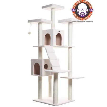 Armarkat 77-in Cat Tree & Condo Scratching Post Tower, White | Walmart (US)
