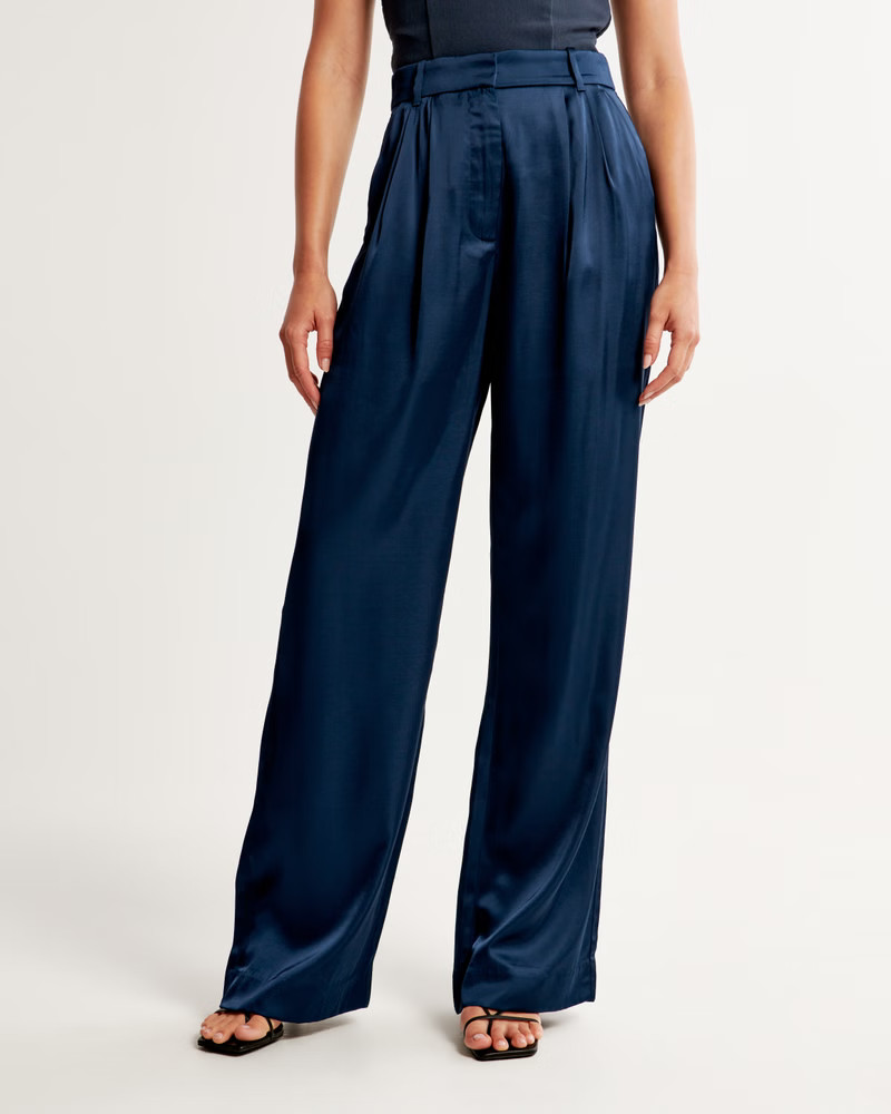 A&F Sloane Tailored Satin Pant | Abercrombie & Fitch (US)