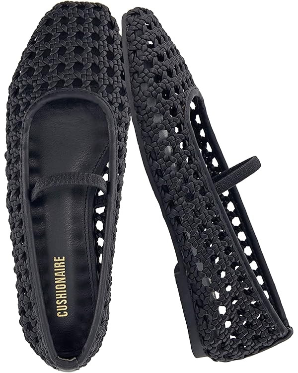 CUSHIONAIRE Weavy Squared Toe Woven Ballet Flats Shoes for Women with Memory Foam | Comfortable M... | Amazon (US)