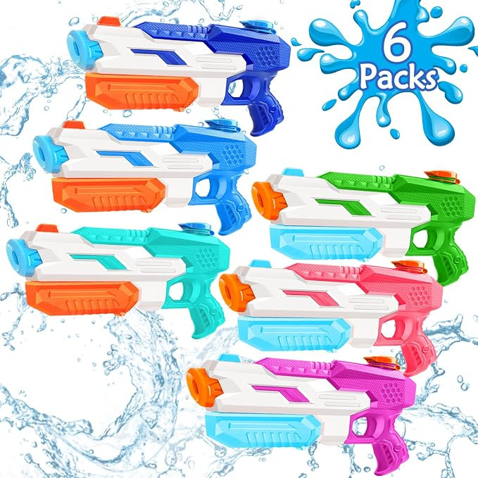 600cc Water Gun for Kids Adults：6 Pack Squirt Blasters Super Water Gun Soaker with Long Range H... | Amazon (US)