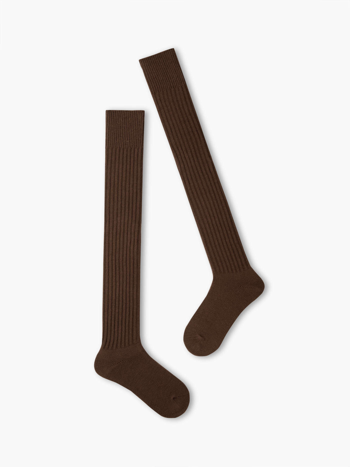 Countryside Core Cotton SOLID OVER THE KNEE SOCKS For School Daily Casual Date Coffee Shop Work | Cider