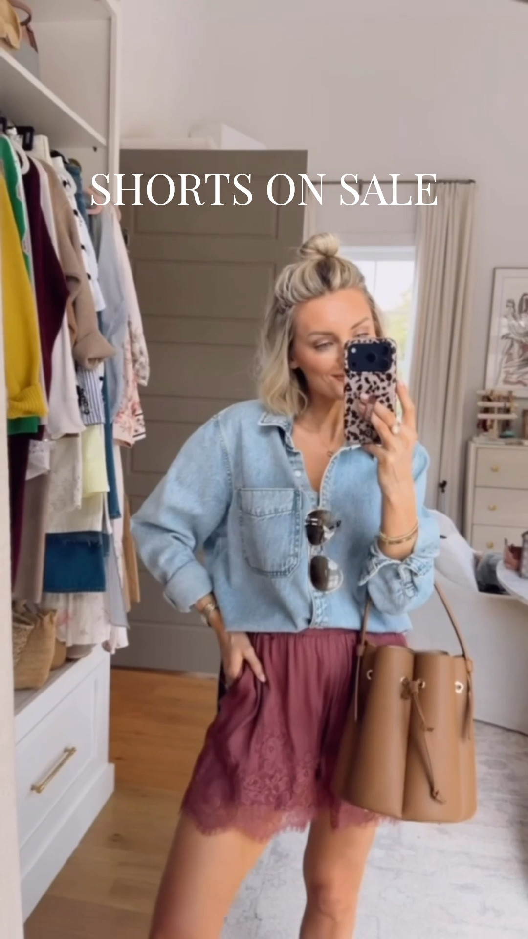 Loving this look for summer! So many ways to style these satin shorts! Wearing M in the top & S in the shorts. Use my code LOVERLY20 for 20% off orders of $100+! Loverly Grey, Anthropologie, summer fashion, summer outfit ideas, denim shirt, satin shorts, silk shorts

#LTKootd #LTKSeasonal #LTKSaleAlert
