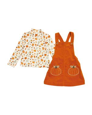 Toddler Girls Harvest Corduroy Jumper And  Tee Set | TJ Maxx