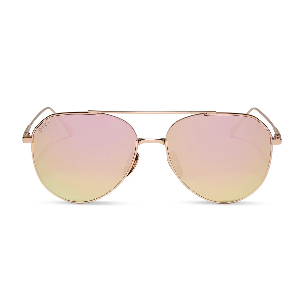 DASH XS - ROSE GOLD + CHERRY BLOSSOM MIRROR + POLARIZED SUNGLASSES | DIFF Eyewear
