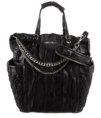 JIMMY CHOO PYTHON SNAKESKIN TOTE BAG BLACK | eBay US