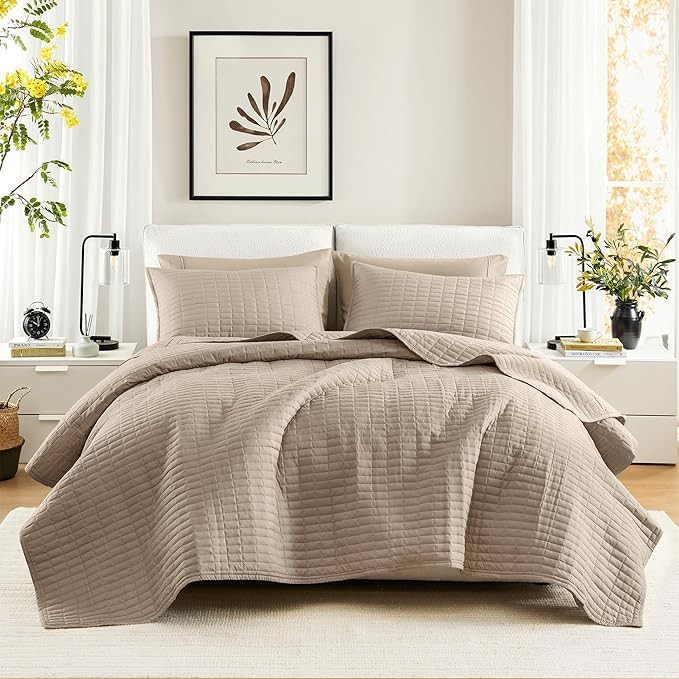 Comfort Spaces Kienna Quilt Set- Double Sided Stitching Design Summer Blanket, Lightweight, Soft,... | Amazon (US)
