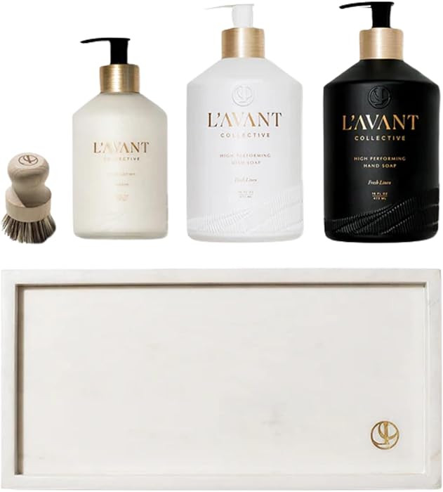 L'AVANT Collective Luxury Sink-Side Starter Bundle Includes Lucite Vanity Tray, Hand & Dish Soap,... | Amazon (US)