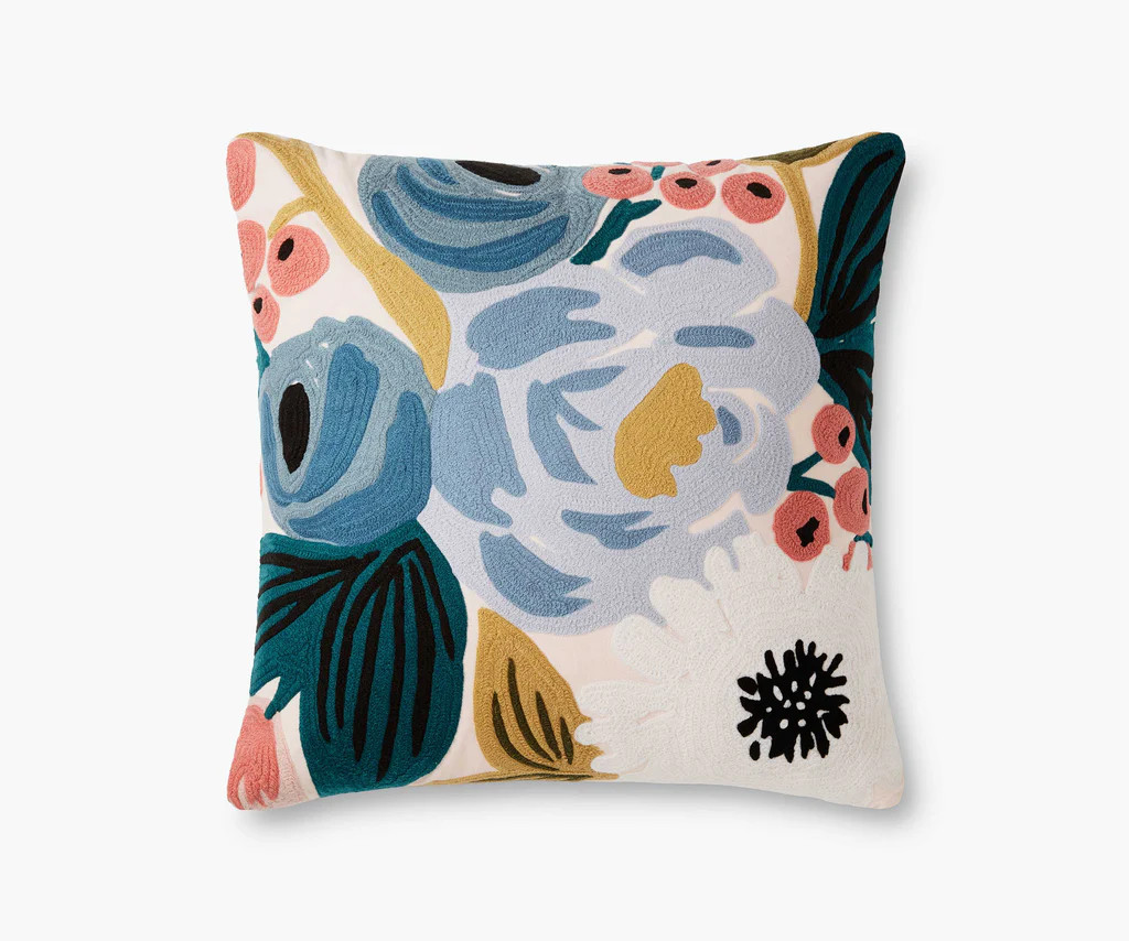 Vintage Blossoms Embroidered Pillow - Blush | Rifle Paper Co.