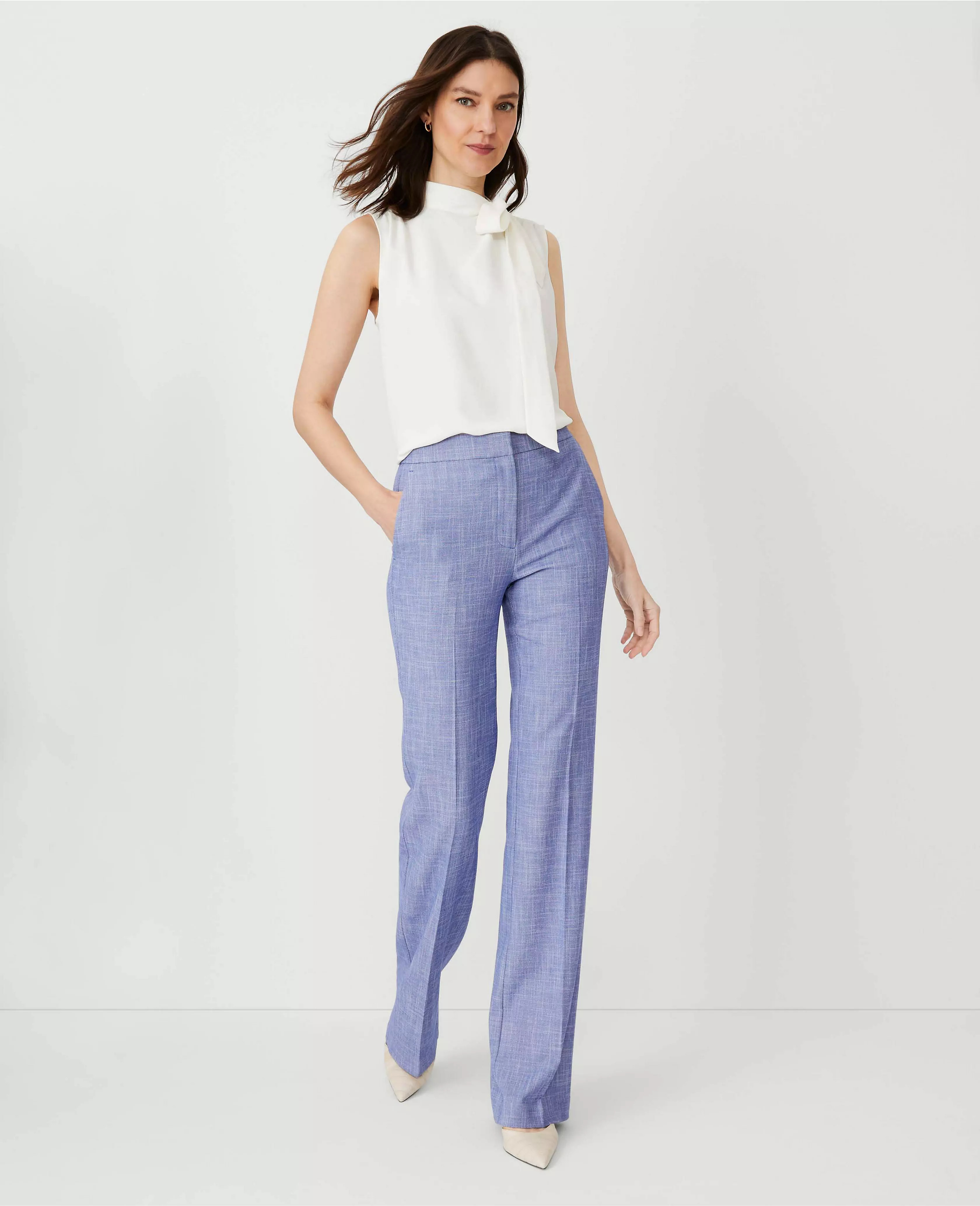 The High Rise Trouser Pant in Cross Weave | Ann Taylor (US)