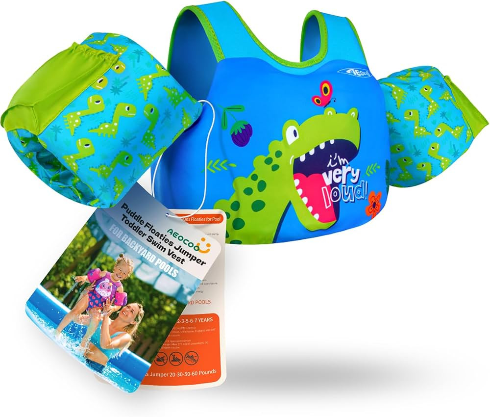Puddle Float Jumper 20-30-50-60-70 Pounds, Toddler Swim Vest for 1-3-5-6-9 Years Old, Pool Floats... | Amazon (US)