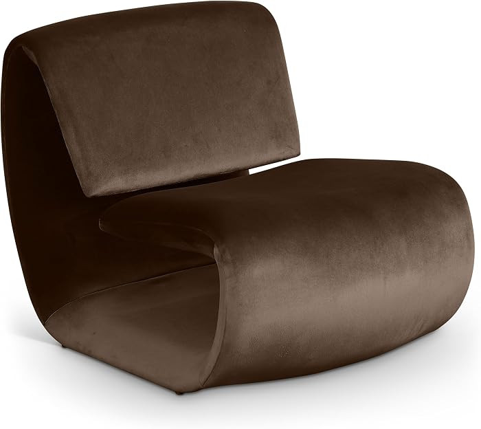 Meridian Furniture 33022Brown Nouveau Collection Art Deco Accent Chair with Ultra Luxe Brown 460 ... | Amazon (US)