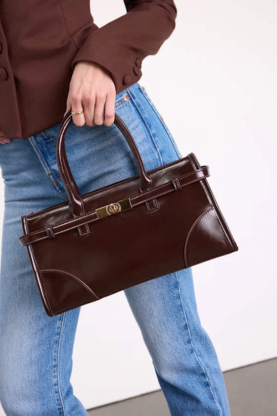 Ravello Chocolate Brown Vegan Leather Crossbody Handbag | Lulus