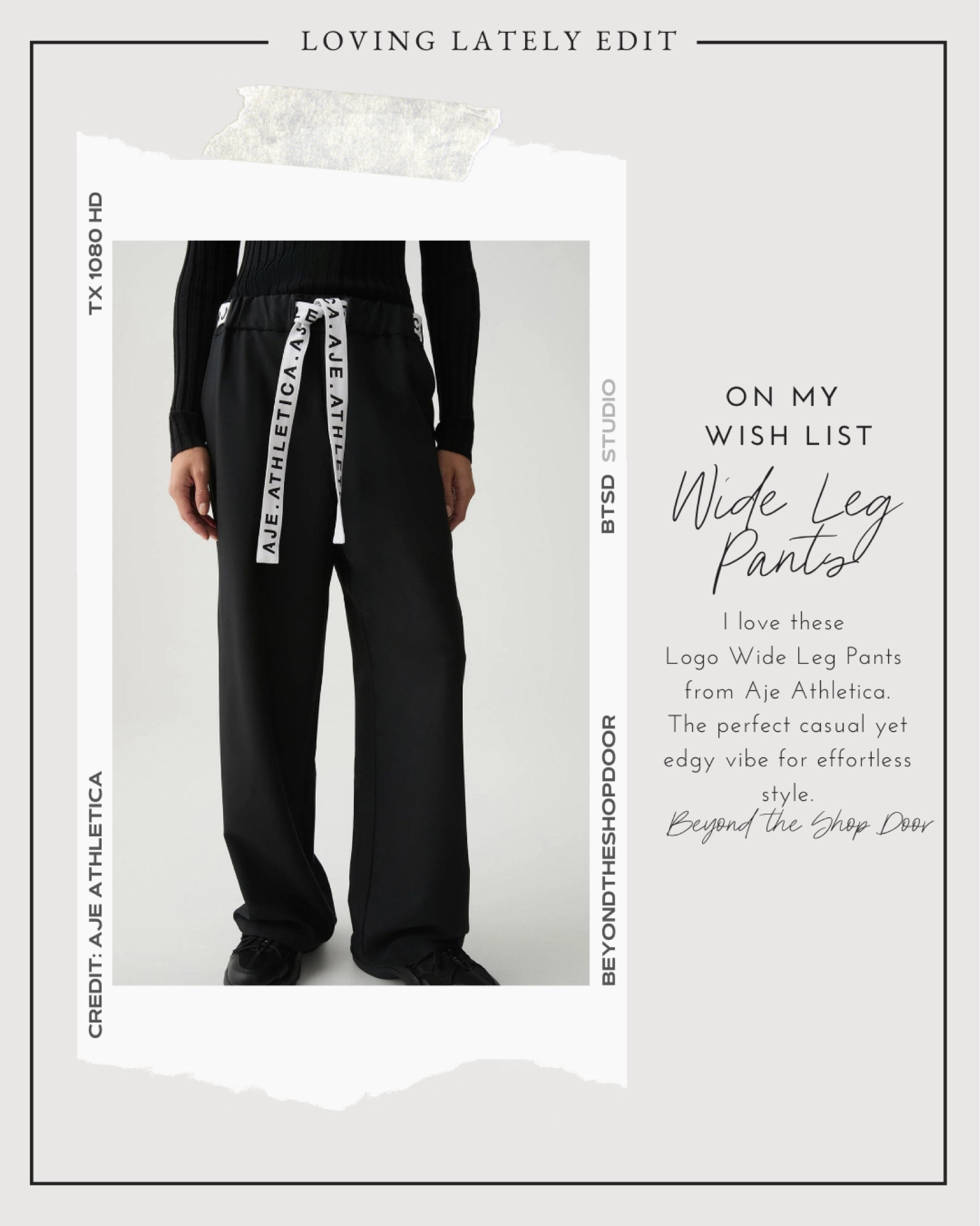 Wide Leg Pants

I love these Logo Wide Leg Pants 
from Aje Athletica.

The perfect casual yet edgy vibe for effortless style.

ON MY WISH LIST

#LTKStyleTip #LTKOver40