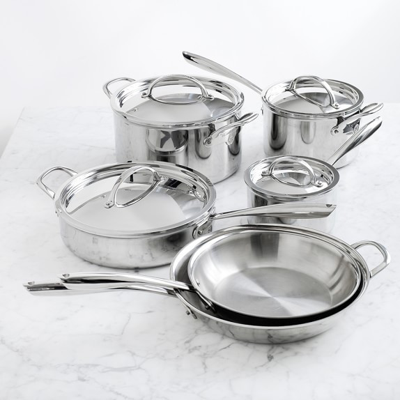 Williams Sonoma Signature Thermo-Clad™ Stainless-Steel 10-Piece Cookware Set | Williams-Sonoma